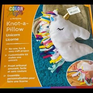 unicorn knot-a-pillow